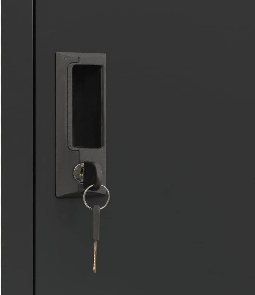 vidaXL Locker cabinet 38x45x180 cm steel anthracite coloured, storage cabinet, locker, locker, locker, cabinet, safe, storage cabinet, steel locker, office cabinet, storage cupboards - QUORE