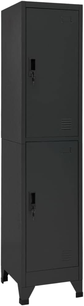 vidaXL Locker cabinet 38x45x180 cm steel anthracite coloured, storage cabinet, locker, locker, locker, cabinet, safe, storage cabinet, steel locker, office cabinet, storage cupboards - QUORE
