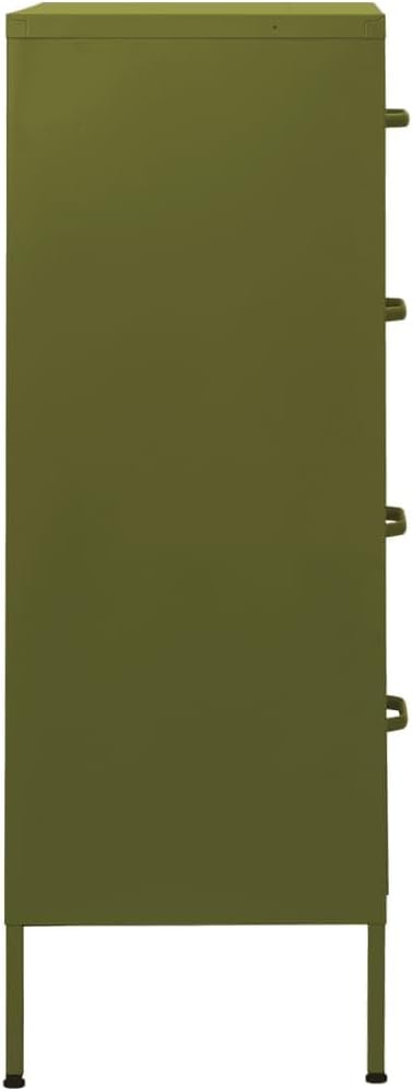 vidaXL Chest of drawers 80x35x101.6 cm steel olive green, chest of drawers, drawer cabinet, side cupboards, drawer cabinets, side cabinets, cupboards, cupboards, cupboards, cupboards