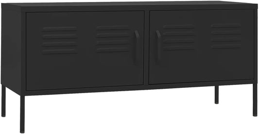 vidaXL TV cabinet 105x35x50cm steel black,tv furniture set,tv cabinet,tv furniture,tv furniture sets,tv furniture,tv furniture,tv furniture,tv furniture