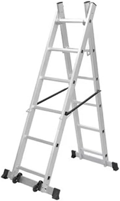 Multifunctionele ladder 4-in-1 aluminium met platform inklapbaar met wielen