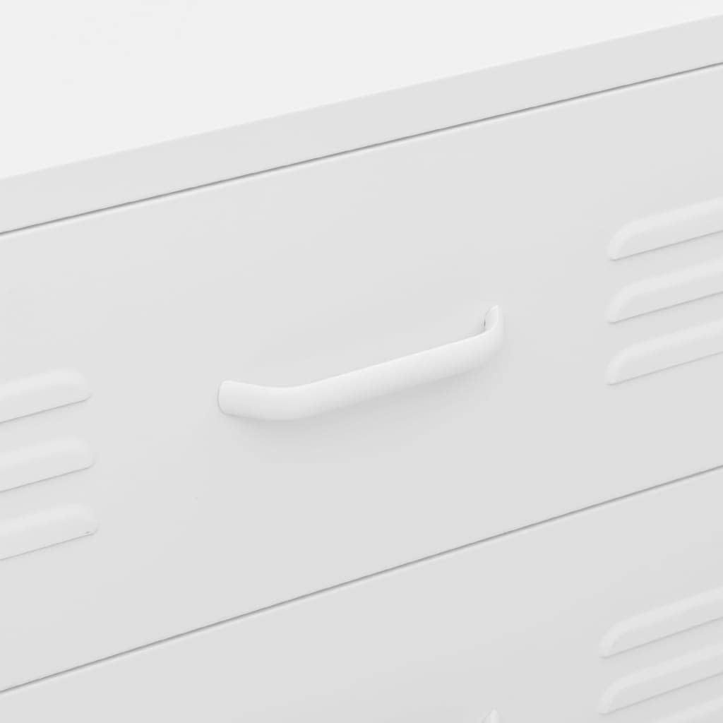 vidaXL Chest of drawers 80x35x101,5cm steel white