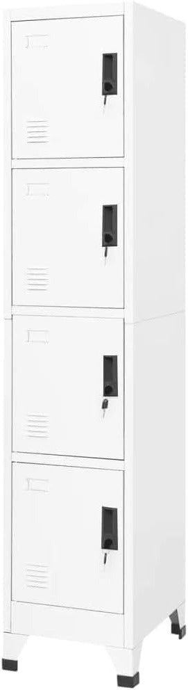 vidaXL Locker cabinet 38x45x180cm steel white, storage cabinet, storage cabinet, garage storage cabinet, locker, locker, locker wardrobe, locker cupboard black - QUORE