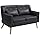 2-zits bank – tweezits sofa – loveseat – kleine bank – zwarte sofa – compact ontwerp – PU-leer & houten frame