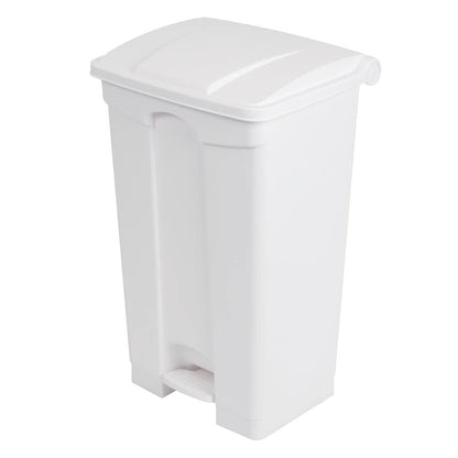 Jantex Kitchen Pedal Lid Bin White 87ltr Waste Polypropylene Catering Equipment - QUORE