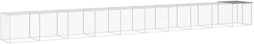 Kippenhok – Kippenren – Dierenverblijf – Pluimveehok – Buitenverblijf – Gegalvaniseerd Staal – Beschermend Dak – 103x98x90 cm – Lichtgrijs