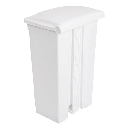 Jantex Kitchen Pedal Lid Bin White 87ltr Waste Polypropylene Catering Equipment - QUORE