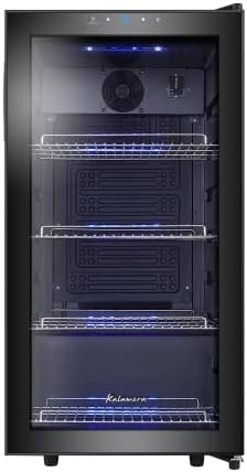 Kalamera KRC-86GE Beverage Refrigerator, Beer Fridge with Touch Control Panel, 3-18°C Cooling Zone, Bottle Refrigerator, 86 Litres, Blue LED Interior Light, 41 dB - QUORE