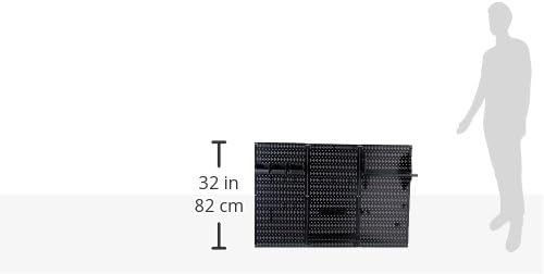 Wall Control Pegboard Organizer 4 ft. Metalen Pegboard Standaard Tool Opslag Kit met Zwart Gereedschap en Zwarte Accessoires