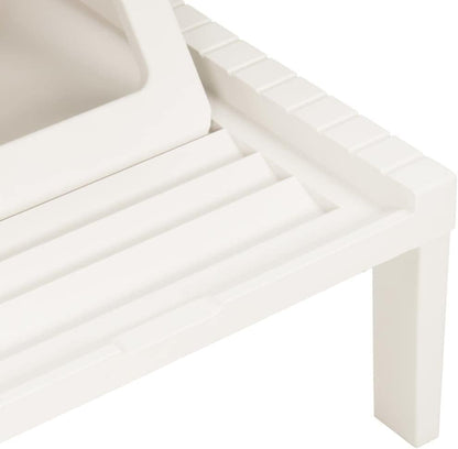 Ligbed – Zonnebed – Ligstoel – Lounger – Tuinbed – Kunststof – Wit – Verstelbare Rugleuning – Lichtgewicht Design