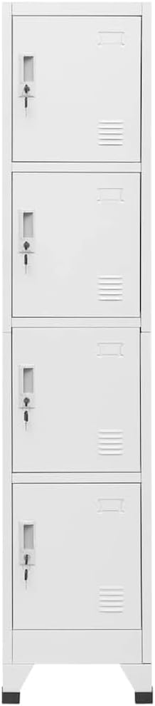 vidaXL Locker Cabinet with 4 Compartments Locker Metal Cabinet Cabinets Storage - QUORE