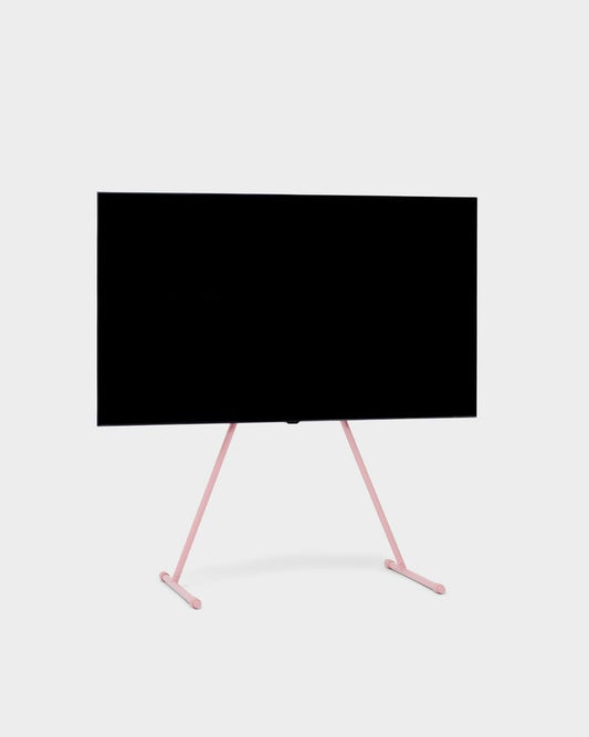 Pedestal Viva TV-standaard voor 32 tot 70 inch | hoogwaardige tv-standaard in modern design | robuuste stalen tv-poten | stijlvolle tv-standaard met schuine poten en afgeronde poten (roze)