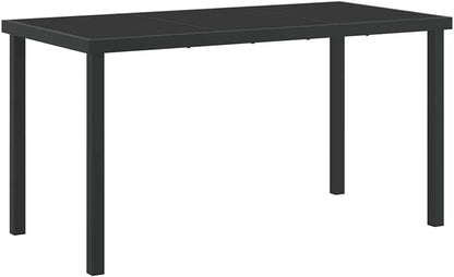Tuinmeubelset, 5 stuks, zwart, polyrotan, zitgroep met stoelen en tafel, balkonmeubelset voor terras, tuin, balkon - QUORE