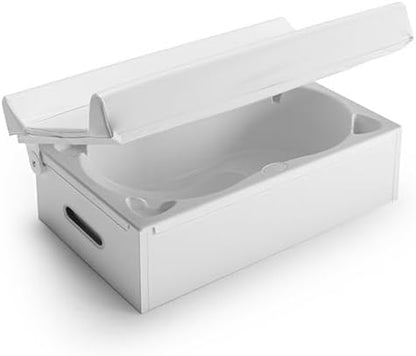 G.A. Baby Collection Badkuip met deksel en kussen, 80 x 50 x 29 cm, ergonomische vorm met antislip zitting, gemaakt in Italië