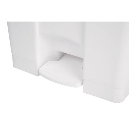 Jantex Kitchen Pedal Lid Bin White 87ltr Waste Polypropylene Catering Equipment - QUORE