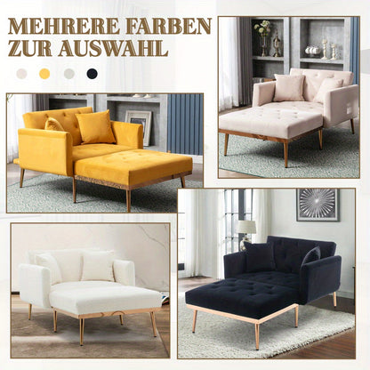 Relaxfauteuil – Verstelbare Fauteuil – Schommelstoel – Ligstoel – Fauteuil Beige – Velvet Bekleding – Draagkracht 220 kg – 3 Standen Rugleuning