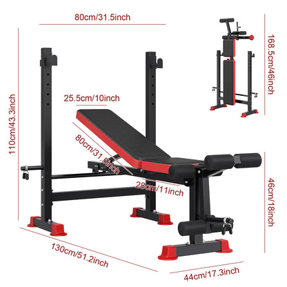 Adjustable Weight Bench Press - Heavy-Duty Home Gym Bench with Weight System Compatible for weightlifting, Weight Training | Durable Metal Frame, 3-Level Elbow Pads | / Strength Training Equipment (Commercial & Home Use) -