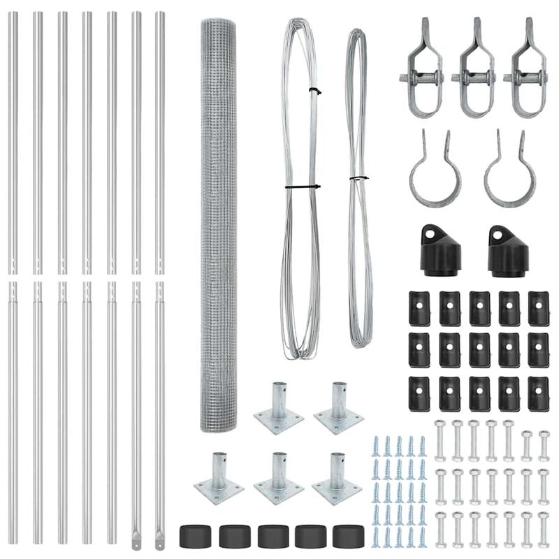 Durable Silver Steel Fence Posts Measuring 1.4 by 10 Meters.