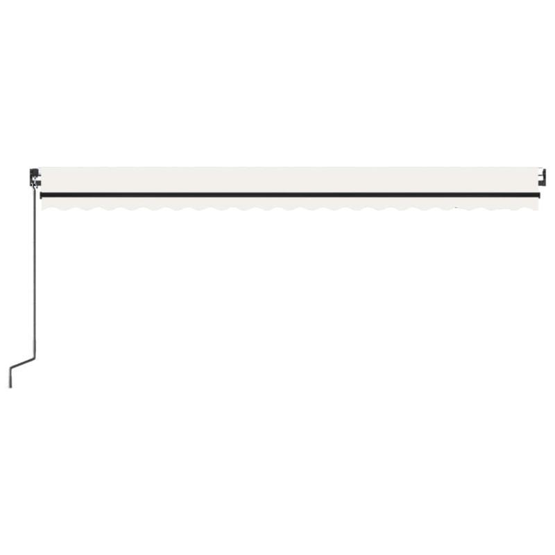 Handmatige Uitschuifbare Zonwering – Uitschuifbaar Zonnescherm – Terrasscherm – Buitenluifel – Zonbescherming – Crème Kleur – 500x300 cm – Weerbestendig Metaal Frame