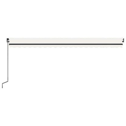 Handmatige Uitschuifbare Zonwering – Uitschuifbaar Zonnescherm – Terrasscherm – Buitenluifel – Zonbescherming – Crème Kleur – 500x300 cm – Weerbestendig Metaal Frame