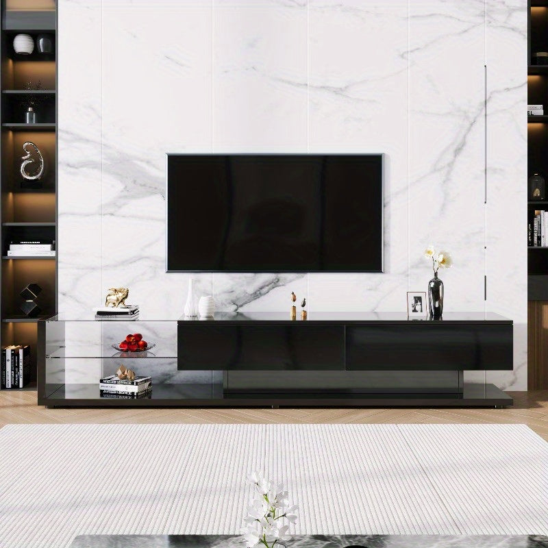 TV Meubel – TV Kast – Entertainment Meubel – Media Console – Tv Stand – Hoogglans Metaal – Ruimtebesparend Met Kabelmanagement