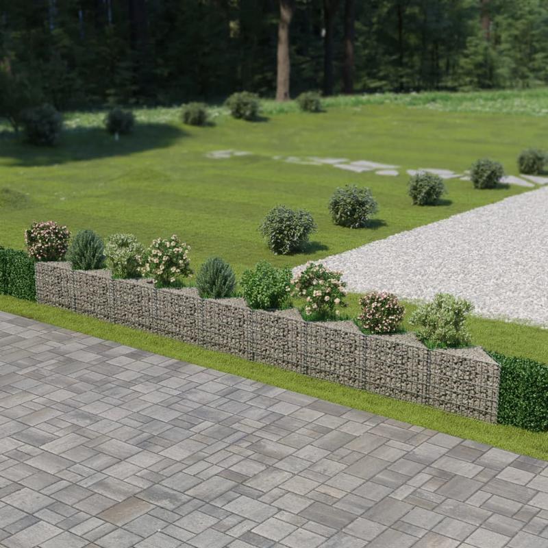 Gabion muur – Steenkorf – Tuinwand – Metaalwand – Stalen Omheining – Gegalvaniseerd Staal – Afmeting 630x30x50 cm – Duurzaam en Weerbestendig