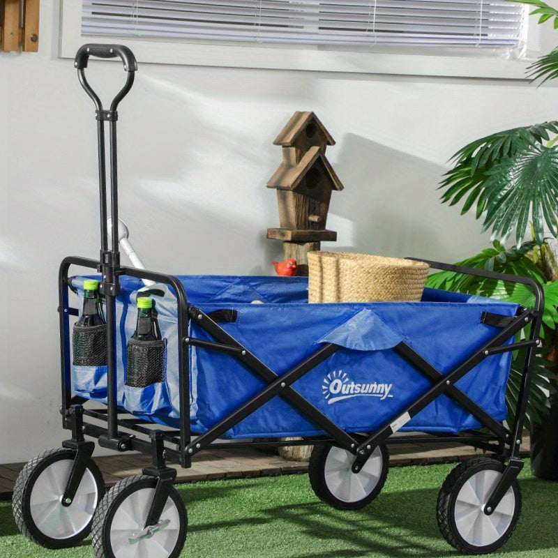 Bolderwagen – Handkar – Transportkar – Bolderkar – Tuinkar – Inklapbaar – Verstelbare Handgreep 77,5-200 cm – Stevig Stalen Frame met All-Terrain Wielen