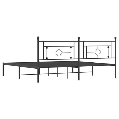 Metal Bed Frame with Headboard, 200X200 Cm