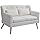 2-zits bank – tweezitsbank – loveseat – kleine bank – zitbank – compact ontwerp – stevig houten frame – wit