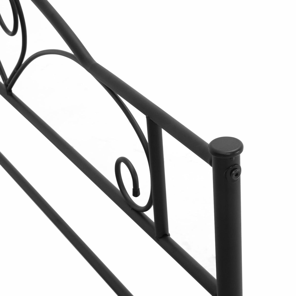 Metalen Bedframe – Stalen Bedframe – Metalen Ledikant – Metalen Slaapbed – Metalen Onderstel – Zwart – Stevige Constructie 300 kg Draagkracht – Afmeting 145x211x106 cm