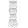 Bookcase, 4 Levels, 16 Compartments, Rotatable, Freestanding, Book Holder with Universal Wheels for Storing a Large Number of Books, Magazines, Craft Decorations, CDs, Etc. (White) - QUORE
