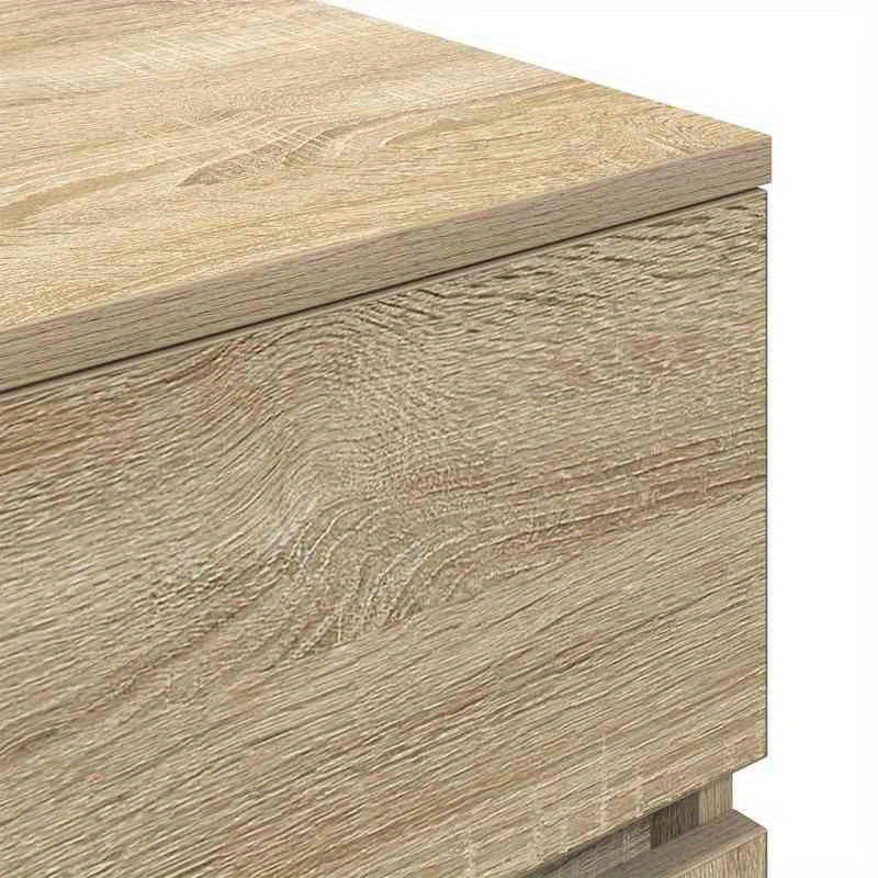 Nachtkastje – Bijzettafel – Nachtkast – Ladekastje – Opbergkast – Set van 2 – 3 Lades – Massief Eikenhout – Compact 39x35x65 cm