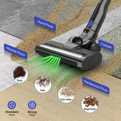 Draadloze Steelstofzuiger – Steelstofzuiger Zonder Snoer – Handstofzuiger – Accu Stofzuiger – Zakloze Stofzuiger – 120W Krachtige Zuigkracht – 30 Minuten Gebruikstijd
