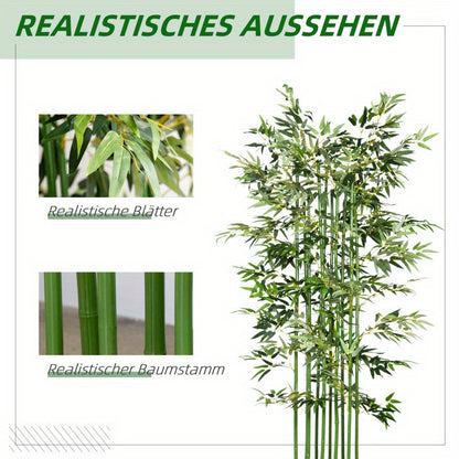 Bamboeplant – Kunstplant – Kamerplant – Sierplant – Tuinplant – 180 cm Hoog – Dennenhouten Pot – Realistisch & Onderhoudsvriendelijk