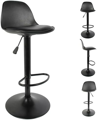 HOME DECO FACTORY HD6215 Set van 2 zitkrukken, bovenstoel, bar, zwart, PU, kunststof, andere Ty, 38 x 41,5 x 104 cm