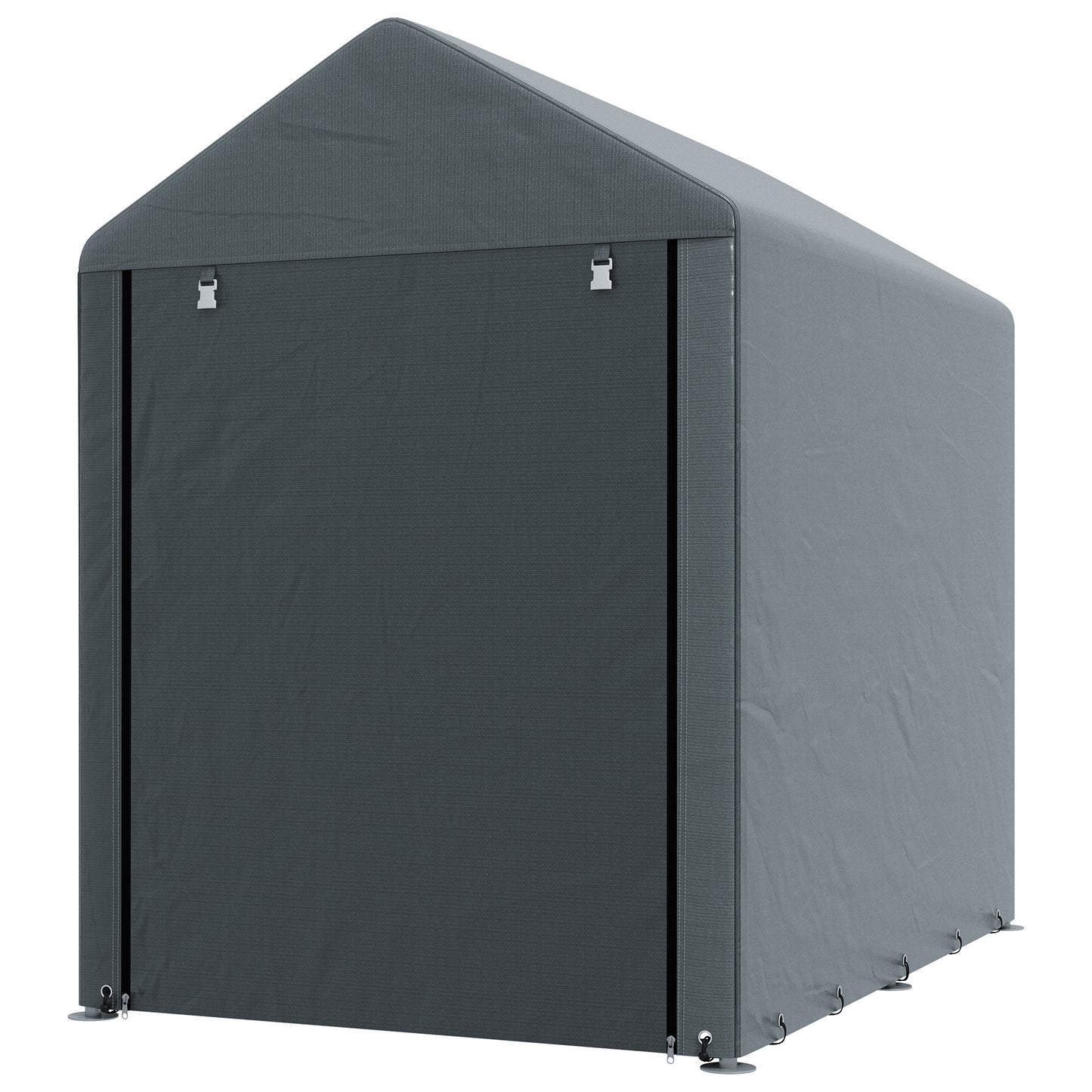 Opslagtent – Tuinschuur – Bewaartent – Opslagruimte – Tuinkast – Donkergrijs – Stevig Stalen Frame – Waterdichte Hoes 1,2x1,8x1,6m