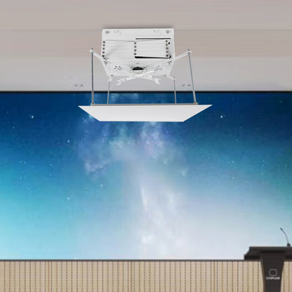 Projectiebeugel – Projectorhouder – Plafondbeugel – Bevestiging Voor Projector – Witte Projectorbeugel – Stevige Houten Constructie – Elektriciteit Niet Nodig
