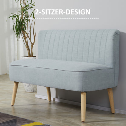 2-zits bank – tweezitsbank – loveseat – zitbank – bankstel – retro design – duurzaam hardhouten frame – lichte linnen stof