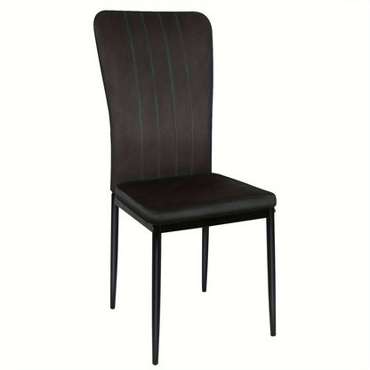 Eetkamerstoelen – Stoelen – Kuipstoelen – Keukenstoelen – Woonkamerstoelen – Zwarte Velvet Bekleding – Stabiel Metalen Onderstel – Set Van 4 – Hoge Rugleuning