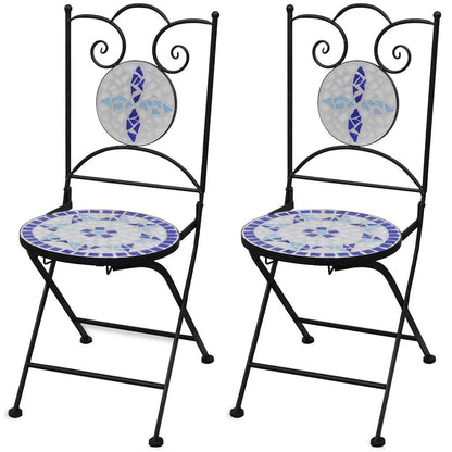 Bistro Stoelen – Balkon Stoelen – Tuinstoelen – Inklapbare Stoelen – Keramiek Zitting – Gepoedercoat Stalen Frame