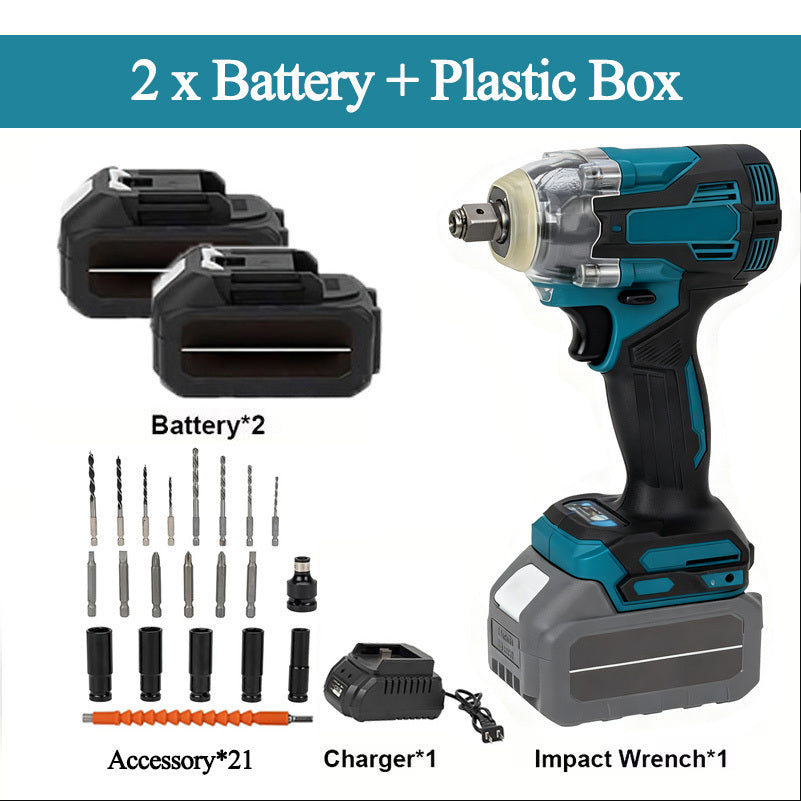 Slagmoersleutel – Accu Slagmoersleutel – Slagmoersleutelset – Slagschroevendraaier – Slagpistool – 1200N.m Koppel – Brushless Motor & Makita 18V LXT Compatibel