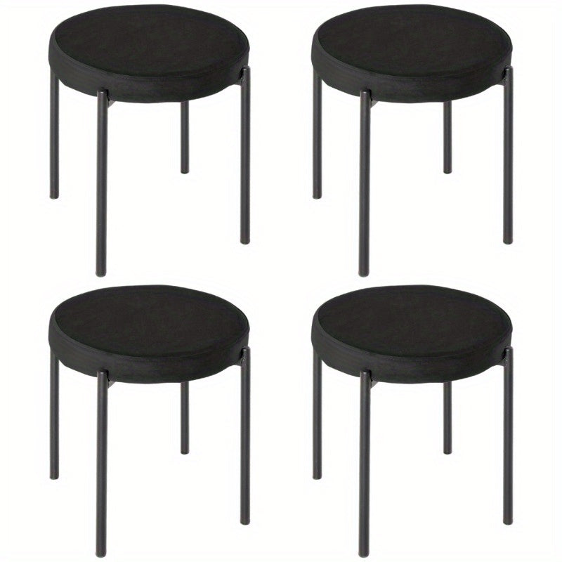 Barkruk – Stapelbare Kruk – Barstoel – Eetkamerstoel – Keukenkruk – Velvet Zitting – Zwart Metalen Frame – Set Van 4
