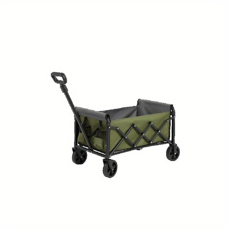 Opvouwbare Bolderkar – Vouwkar – Strandkar – Trolley – Transportkar – Stevig Zwart Frame – Groen Ademend Gaas