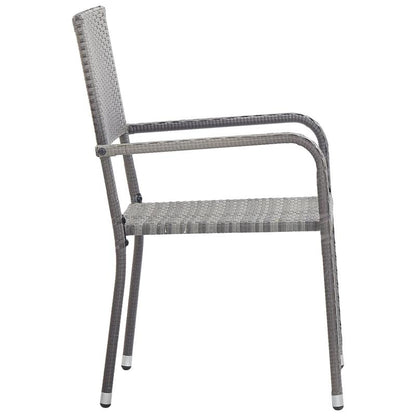 Garden-dining chairs 2pcs stackable gray poly rattan, Space-Saving Outdoor Seating, Outdoor Entertaining Chairs, Stackable Garden Chairs, Modern Rattan Design, Contemporary Garden Style, Low-Maintenance Material, Small Space