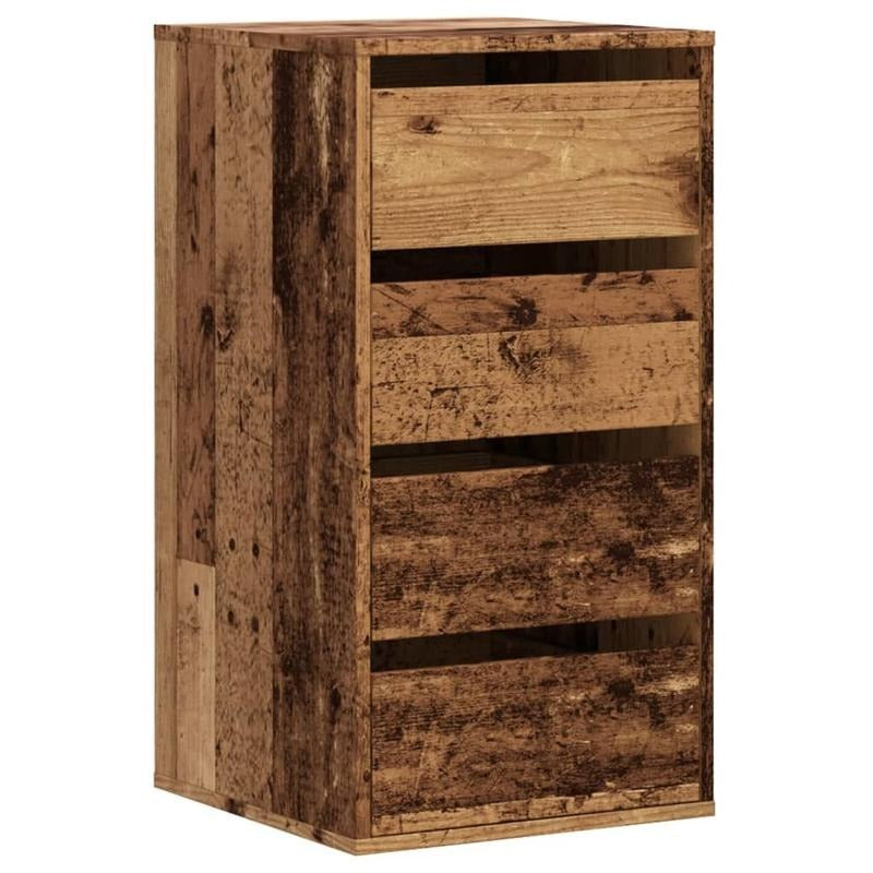 Modern Minimalist Solid Wood Storage Cabinet with Lockable Drawers & Open Shelves - 40x41x76cm Freestanding Organizer with Golden-Toned Hardware, Natural Wood Grain Finish, Easy Assembly for Bedroom, Living Room, Home Office