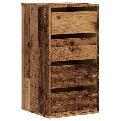 Modern Minimalist Solid Wood Storage Cabinet with Lockable Drawers & Open Shelves - 40x41x76cm Freestanding Organizer with Golden-Toned Hardware, Natural Wood Grain Finish, Easy Assembly for Bedroom, Living Room, Home Office