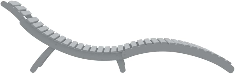 vidaXL Sunbed 184x55x64 cm Solid Acacia Wood Grey, Outdoor Bed, Sun Bed, Sun Bed, Garden Lounger, Sun Lounger, Outdoor Lounger, Sun Lounger, Wooden Lounger - QUORE