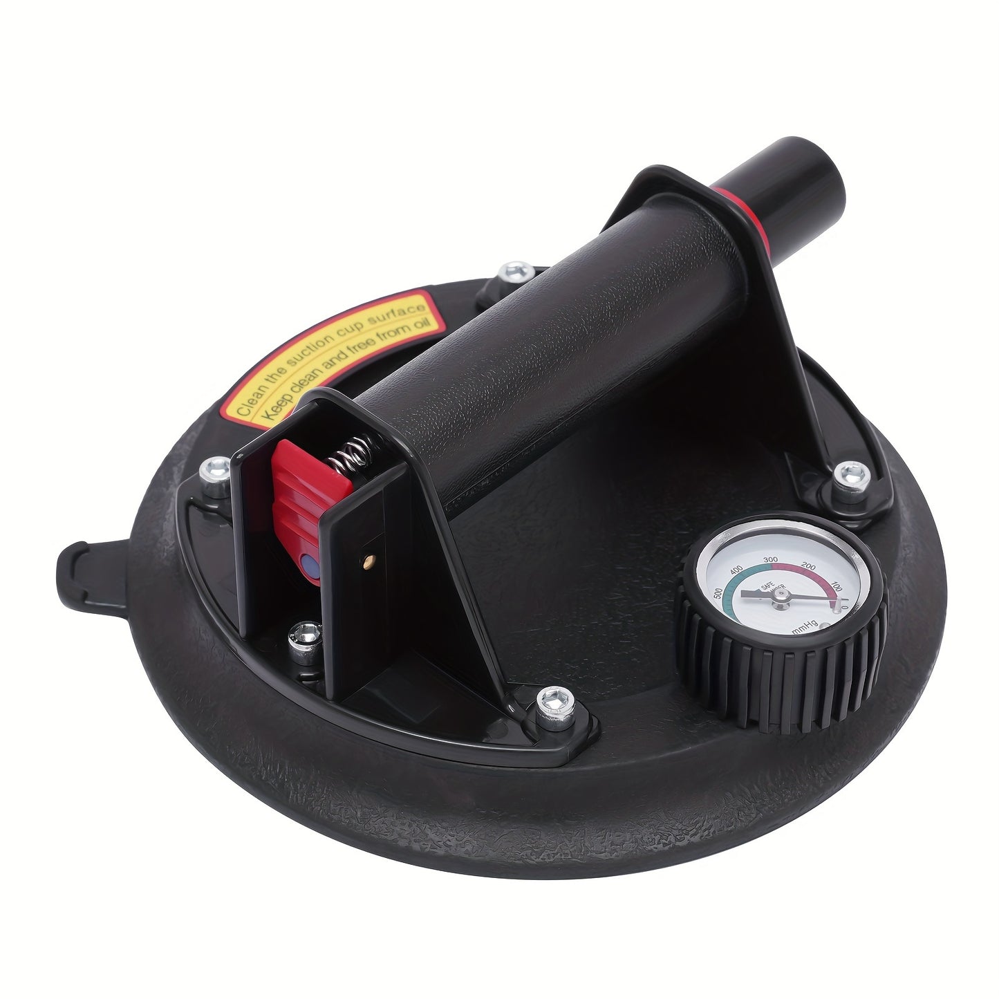 Zuignap – Vacuümzuiger – Hefzuiger – Hulpzuiger – Zuighandel – Zuigkracht 179 kg – Druksensor Met Kleurindicatie – Inclusief Draagkoffer – Rubber Zuigbasis 20 cm – Anti-Slip ABS Handgreep
