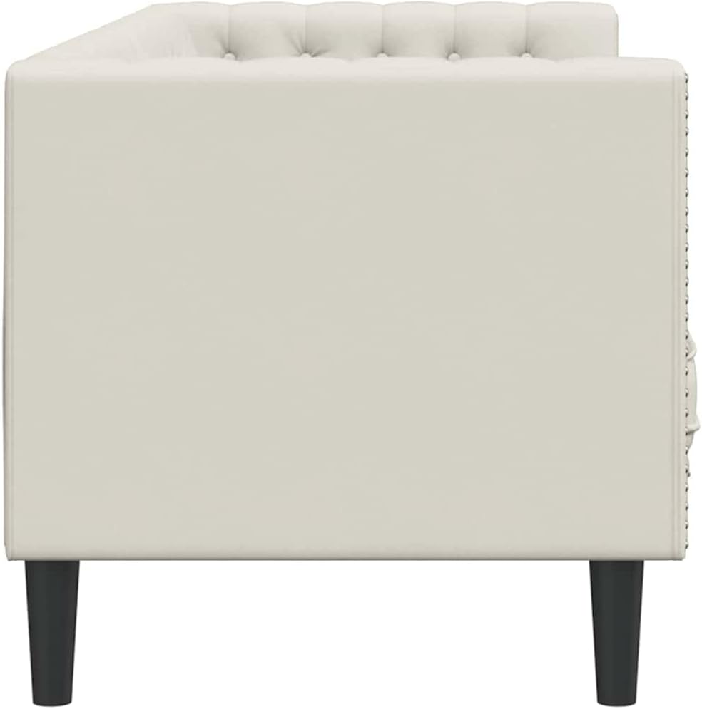 vidaXL Chesterfield Style 3 Seater Sofa with Bolsters Velvet Cream Color 3 Seater Sofa 3 Seater Sofa 3 Seater Sofa 3 Seater Sofa 3 Seater Sofa - QUORE