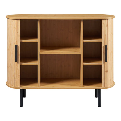 Dresser 'Tvedestrand' with 2 Sliding Doors 100 X 40 X 80 Cm Wood Colors / Black